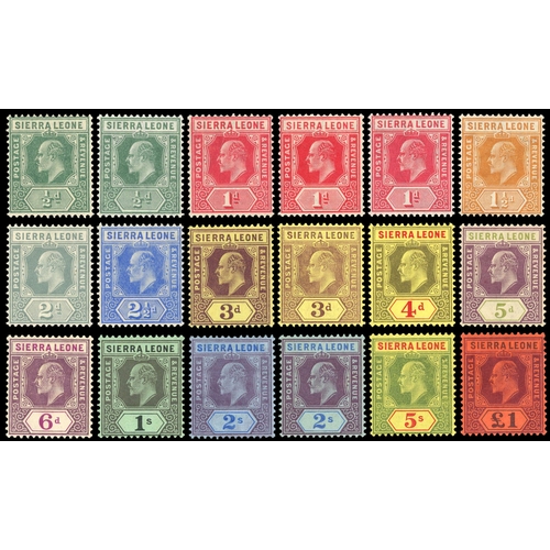 862 - 1907 to £1 with extra shades/printings of ½d,1d, 3d and 2s fair to fine o.g. (18) SG 99/111