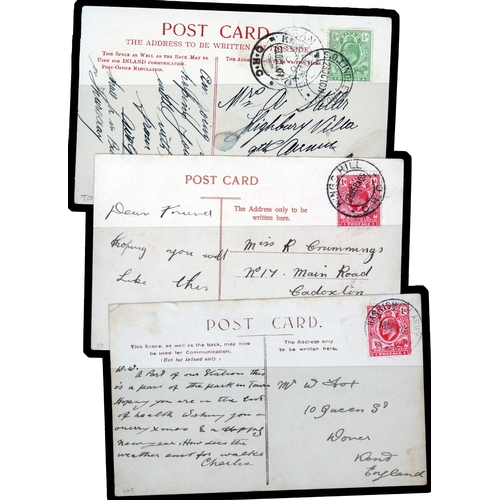 869 - 1890s to 1900s postal history collection. 1893 ½d postcard uprated by ½d orange, addressed to Hambur... 