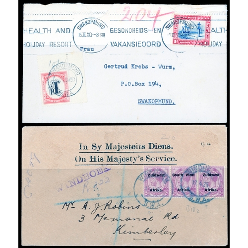 887 - 1920s-1950s postal history collection, including 1933 Railway letter franked by 1d & 3d, tied by Goo... 