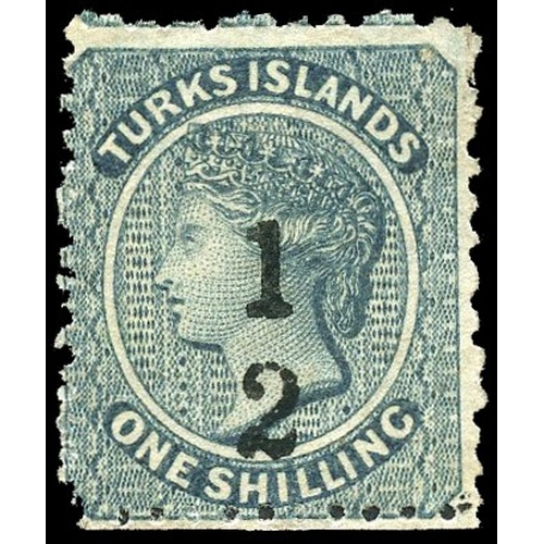 926 - 1881 ‘½’ (setting 6, type 6) on 1s dull blue, without bar in fraction, unused without gum. Good appe... 