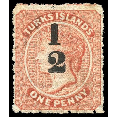 935 - 1881 (1 Jan) ‘½’ on 1d dull red, type 13 surcharge, showing the ‘Throat’ flaw (R3/4), fresh unused, ... 