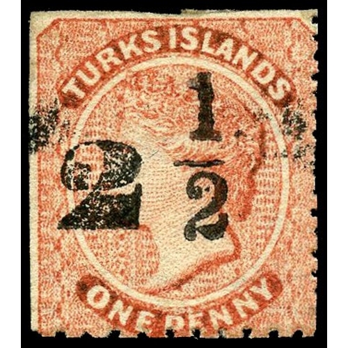 945 - 1881 ‘2½’ (setting 8, type 24) on 1d dull red, large part o.g., perfs trimmed at left and top. Fair.... 