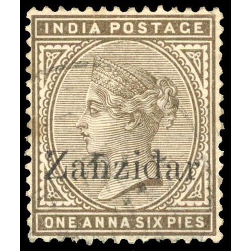 969 - 1895-96 1a6p sepia black opt, showing ERROR ‘Zanzidar' (R.4/6), used by light cds leaving the profil... 