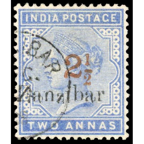 974 - 1895-96 ‘2½’ on 2a dull blue, surcharge type 4, small second ‘z’ prepared for official purposes, use... 