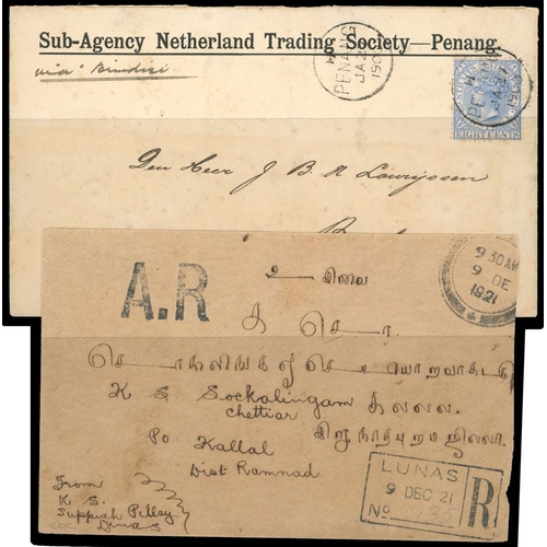 720 - 1900-1950s postal history collection, including 1900 Straits Settlements 8c cover to Holland, 1916 N... 