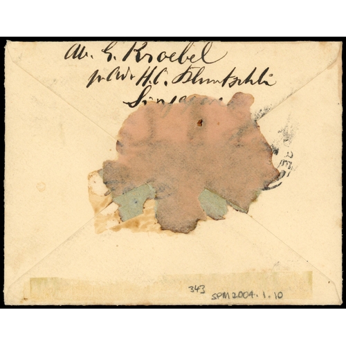 1171 - 1910 (Feb.) Hong Kong 2c stationery envelope from Singapore to Germany, bearing Hong Kong KEVII 1c, ... 