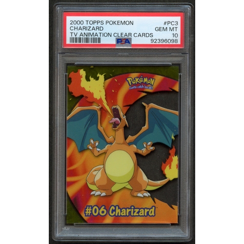 16 - PSA 10 - Charizard 2000 Topps Pokémon TV Animation Clear Cards #PC3 - The TOPPS equivalent of Base S... 