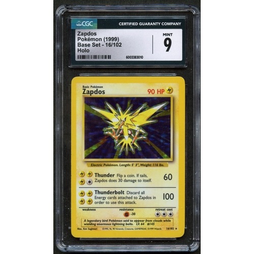 100 - CGC 9 Zapdos Unlimited - Base Set (1999)