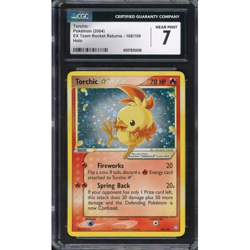 45 - CGC 7 Torchic ? Gold Star - EX Team Rocket Returns 2004 - 108/109