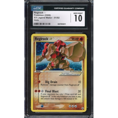 49 - CGC 10 Regirock ? Gold Star - EX Legend Maker 2006 - 91/92