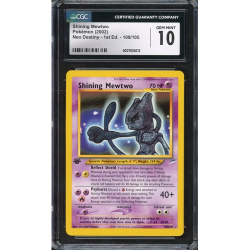 76 - CGC 10 Shining Mewtwo 1st Edition - 109/105 - Neo Destiny