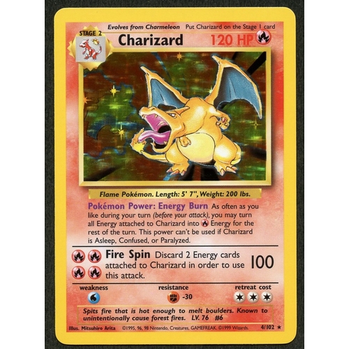 8 - Charizard Holo #4/102 - Base Set Near Mint