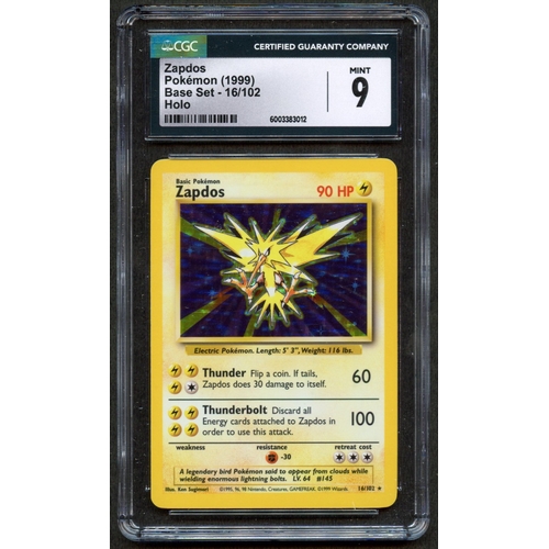 99 - CGC 9 Zapdos Unlimited - Base Set (1999)