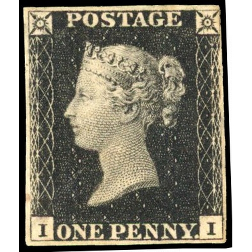 71 - 1840 1d black, Plate 6 (II), clear to good margins, unused (regummed)