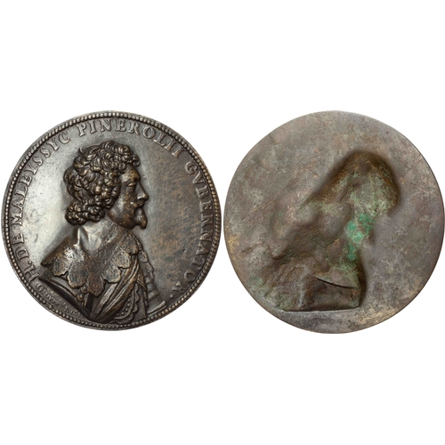 644 - Italy, Henri de Maleyssic (15941666), Governor of Pignerol, uniface early cast bronze medal.