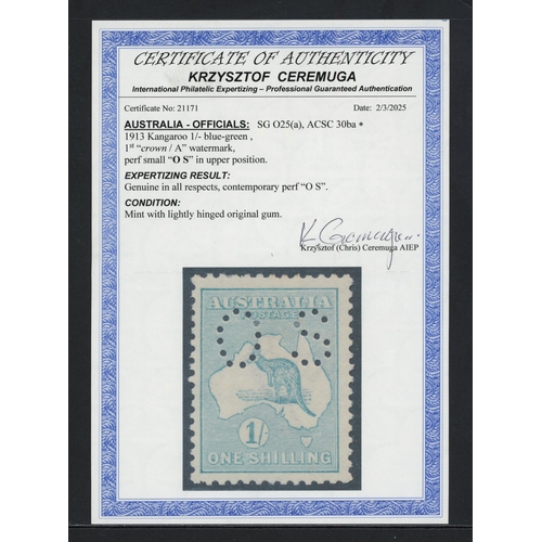 559 - Australia 1914 official 1s emerald