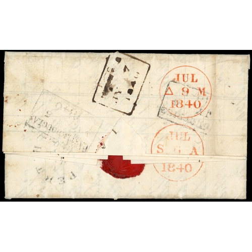 3552 - GB: POSTAL HISTORY: 1840 1d black, plate 1B on cover to Pitcaithly