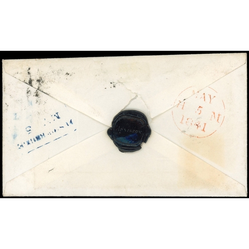 3572 - GB: POSTAL HISTORY: 1840 1d black, plate 9 (EK), close to good margins, on cover to Edinburgh