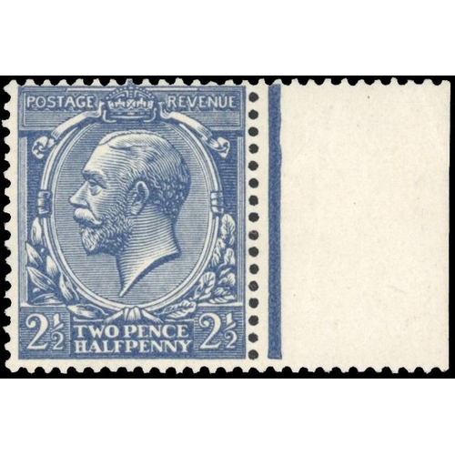 3797 - GB: 1912-24 Royal Cypher 2ï¿½ï¿½d indigo-blue, mint unmounted og right marginal exa