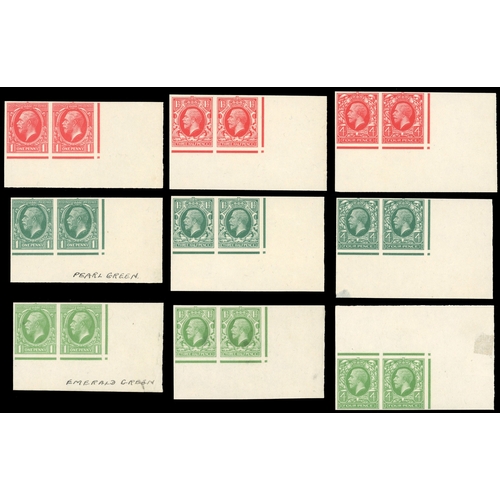 3852 - GB 1934 1d, 1ï¿½ï¿½d and 4d Photogravure colour trials SG 440