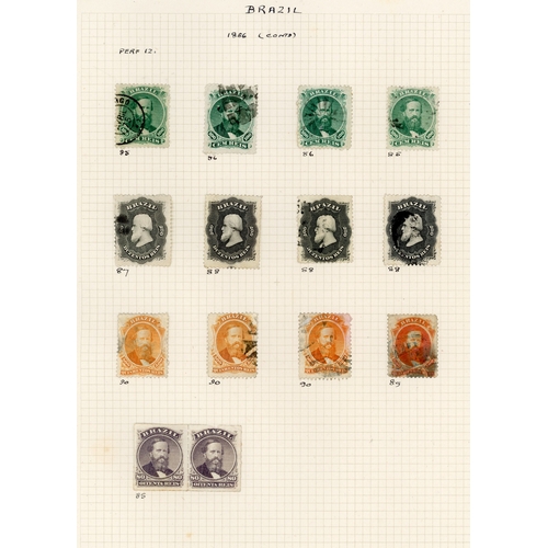 2107 - Brazil 1866-79 Dom Pedro collection on pages unused and/or used
