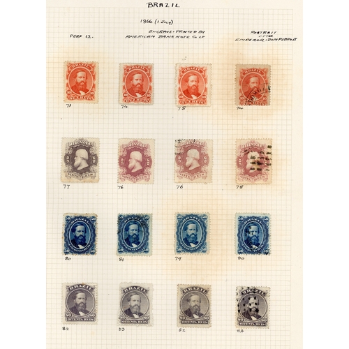 2107 - Brazil 1866-79 Dom Pedro collection on pages unused and/or used