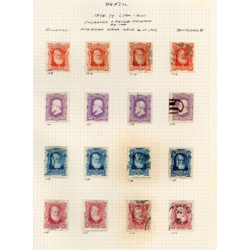 2107 - Brazil 1866-79 Dom Pedro collection on pages unused and/or used