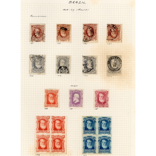2107 - Brazil 1866-79 Dom Pedro collection on pages unused and/or used
