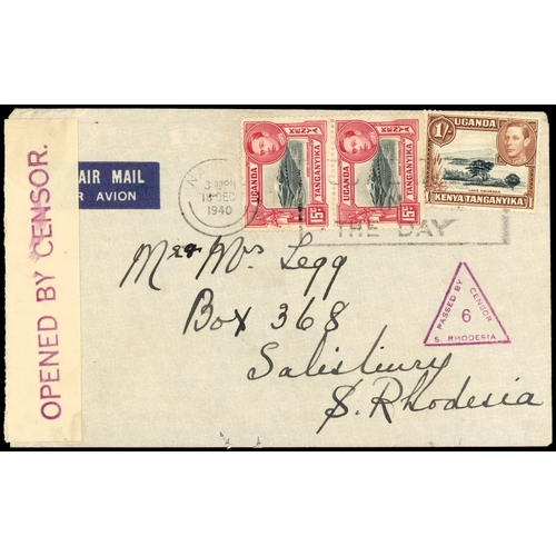 2584 - Southern Rhodesia censor on 1940 incoming cover from KUT