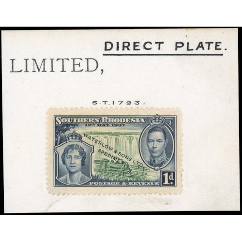 2614 - Southern Rhodesia SG 36 1937 Coronation 1d printer's sample