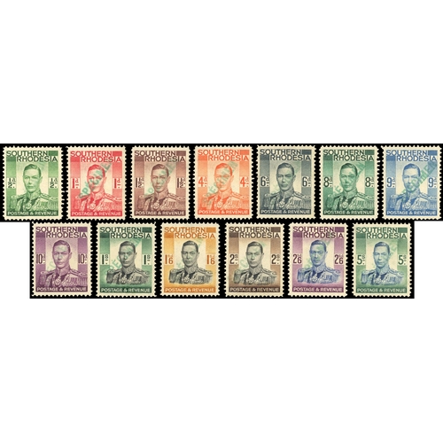 2618 - Southern Rhodesia SG 40-52 1937 set handstamped SPÃCIMEN in gree