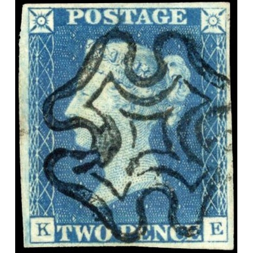 1066 - GB SG 5 1840 2d steel blue shade used