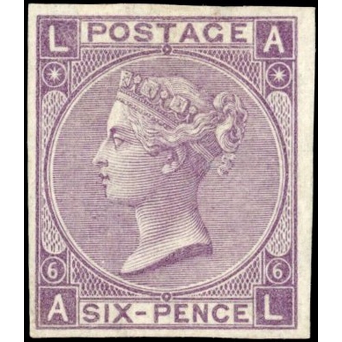 1110 - GB SG 96 1865 6d deep lilac imperforate plate proof