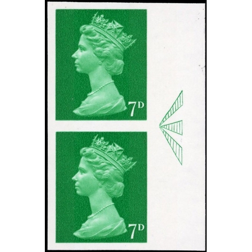 1253 - GB 1967-68 Machin 7d emerald imperf imprimatur SG 737