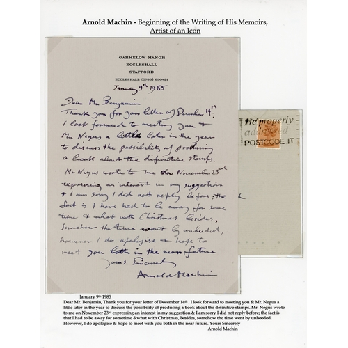 1334 - GB Ephemera 1985 letter signed by Arnold Machin