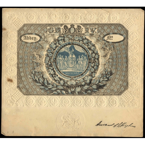 1372 - Ephemera. King George IV Coronation Ticket printed for admission to Westminster Abbey, 19 July 1821