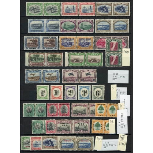 68 - South Africa and South West Africa mixed mint and used selection arranged on stockpages