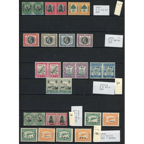68 - South Africa and South West Africa mixed mint and used selection arranged on stockpages