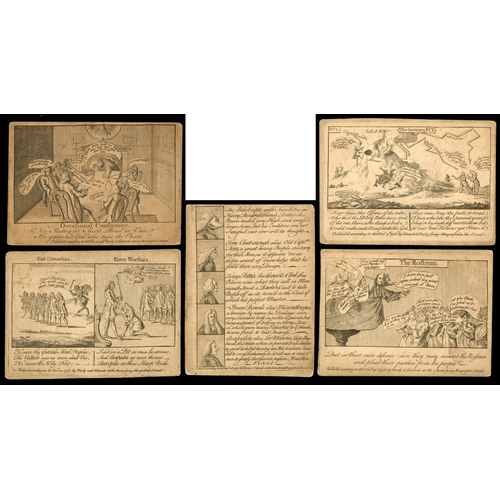 3002 - GB 1750s set of 6 cards lampooning Duke of Newcastle