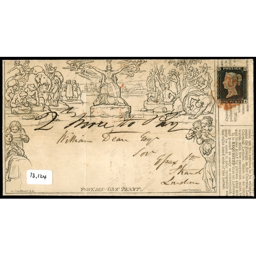 3019 - GB 1840 uprated 1d Mulready lettersheet