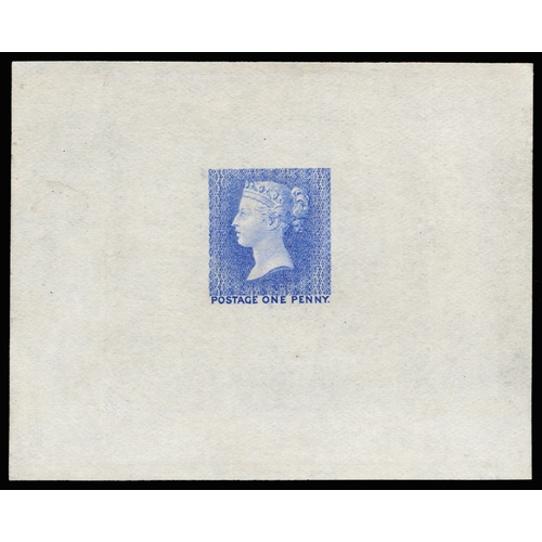 3021 - Great Britain 1902 1d Die proof of the first (Later rejected) die. Very fine reprinted example print... 