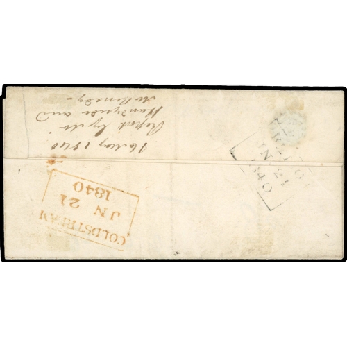 3027 - GB 1840 entire addressed to Kelso, franked by 1d black