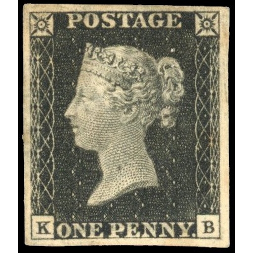 3034 - GB 1840 1d black, Pl. 2 (KB), mint SG 2