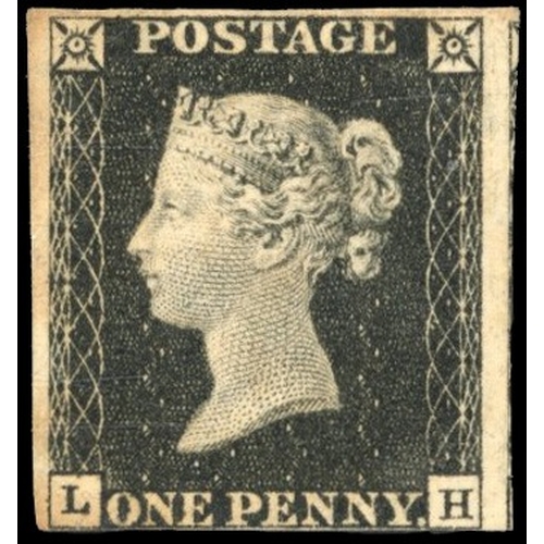 3036 - GB 1840 1d black, Pl. 2 (LH), mint, SG 2