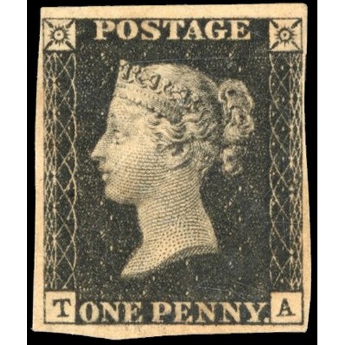 3045 - GB 1840 1d black, Pl. 5 (TA), unmounted o.g. SG 2