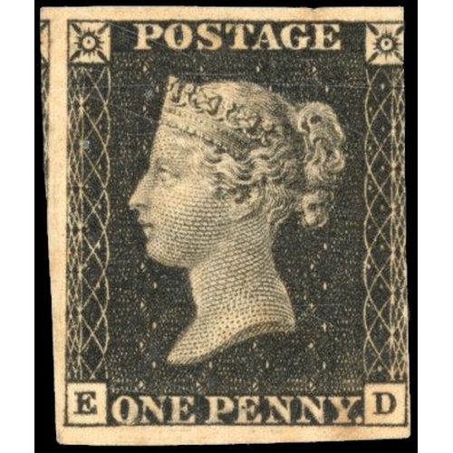 3053 - GB 1840 1d black, Pl. 7 (ED) unmounted mint, SG 2