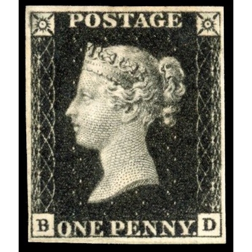 3058 - GB SG 2 1d black Plate 8 (BD) unused regummed