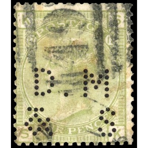 3122 - GB 1873-80 Large Garter 4d sage-green plate 17 (SK) abnormal used