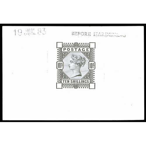 3124 - Great Britain 1883 10s Die proof. Very fine and fresh example printed by DLR in black on white glaze... 