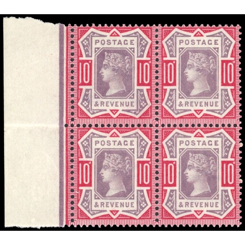 3139 - Great Britain 1887-92 10d Jubilee dull purple and carmine block 4 full o.g.
